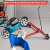 Hydraulic lawnmower lift jack for tractors, adjustable height and width, supports 500 lbs for easy maintenance and.