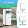 Portable 8000BTU air conditioner in white with remote control, ideal for bedrooms and small apartments, featuring easy.