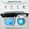 Compact mini twin tub washing machine with separate wash and spin tubs, 8 lbs capacity, ideal for home and apartment.