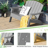 Gray HDPE patio Adirondack chair with wide armrests and sturdy triangular structure, perfect for outdoor relaxation.