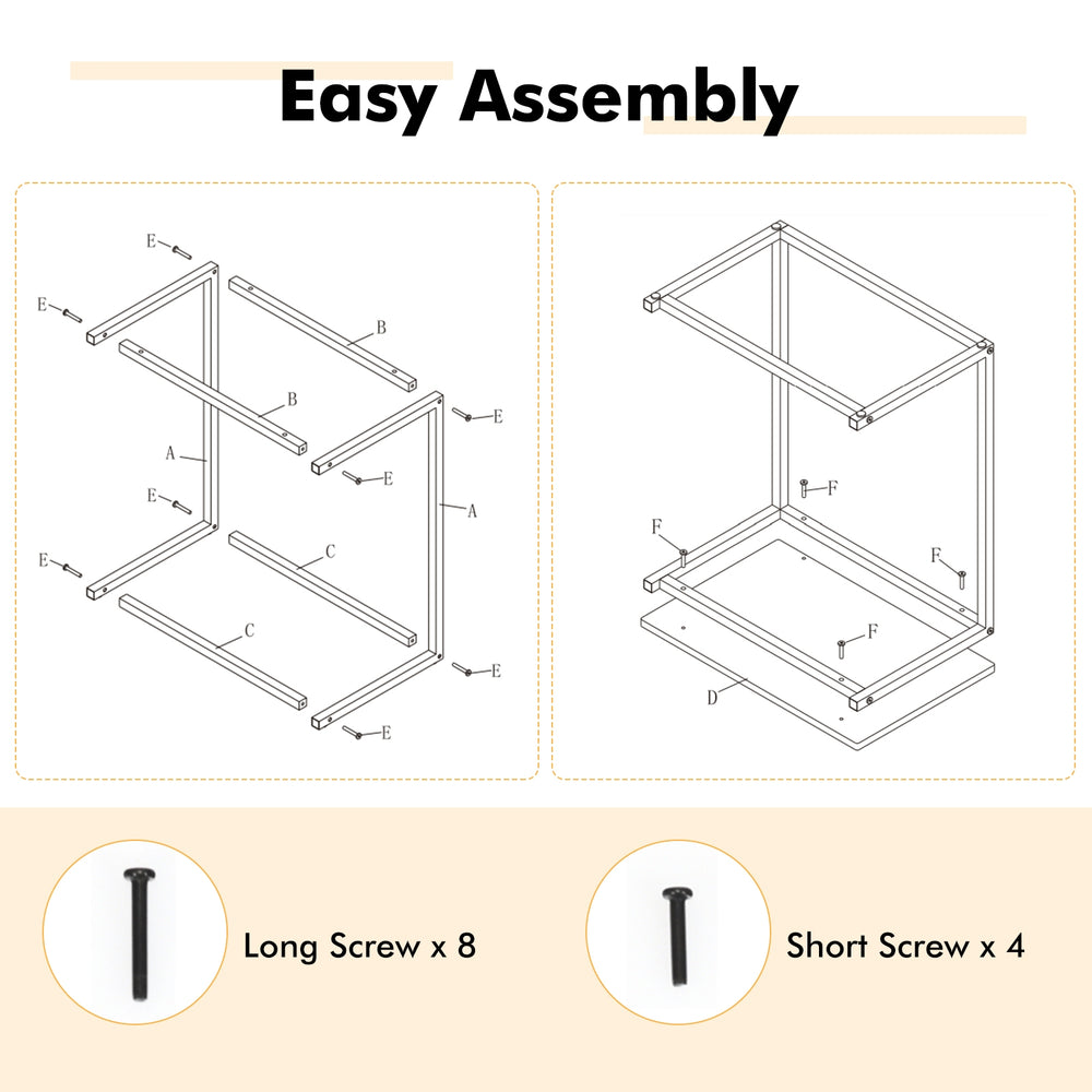 26-inch dark brown beside sofa laptop holder end stand desk with sturdy steel and wood design for convenient use.