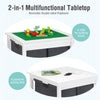 Multifunctional kids table with reversible double-sided playboard, drawers for storage, ideal for play and creativity.