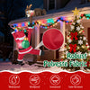 Climbing Santa Claus and reindeer inflatable, 8.5 feet, made of weather-resistant polyester fabric for outdoor display.