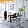 Adjustable height 8.5 x 11 inch sign holder stand with snap-open frame and 360° rotation for versatile display options.