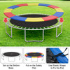 Multicolor 15 feet trampoline spring cover with waterproof PVC and PE, featuring elastic straps for secure fitting.