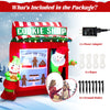 Inflatable 6.3 feet gingerbread cookie shop with Santa, featuring colorful lights and a strong fan for easy setup.