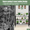 Outdoor 3-tier metal plant stand showcasing a heavy-duty rack, ideal for organizing potted plants and decor.