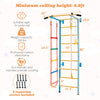 Close-up of the durable pull-up bar with EVA foam covers for grip, part of the 7-in-1 kids indoor gym playground.