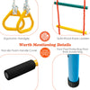 Close-up of ergonomic handgrip and non-slip foam handle on the 7-in-1 kids indoor gym playground for secure use.