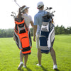 10.5 Inch Golf Stand Bag with 14 Way Dividers and 7 Zippered Pockets-Orange - Gallery View 1 of 8