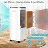 Side view of the 4-in-1 evaporative air cooler in white, showcasing the top watering design and 12L water tank for easy.