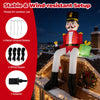 8.7 ft inflatable Christmas nutcracker decoration with LED lights, stable setup, and waterproof fabric for outdoor use.