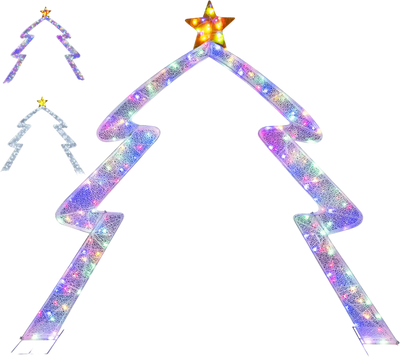 Costway 8.8' Christmas Tree-Shaped Archway with Top Star 56216384 New