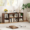 Rustic brown 8-cube bookshelf with wide countertop, anti-tipping kits, ideal for living room or study organization.