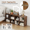 8-cube bookshelf in rustic brown with anti-tipping kits, ideal for organizing books and decor in any room.