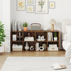 Rustic brown 8-cube bookshelf with anti-tipping kits, ideal for organized storage in living rooms or bedrooms.