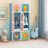 8-Cube Kids Wardrobe Closet with Clothes Hanging Section and Doors-Blue - Gallery View 1 of 11