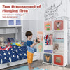 8-cube kids wardrobe closet with hanging section, featuring adorable cartoon doors, perfect for organizing children's.
