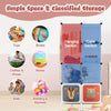 8-cube kids wardrobe closet featuring a hanging section, colorful doors, and versatile storage for toys and clothes.