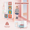 8-cube kids wardrobe closet with cartoon doors, featuring a hanging section, made of durable lightweight PP material.