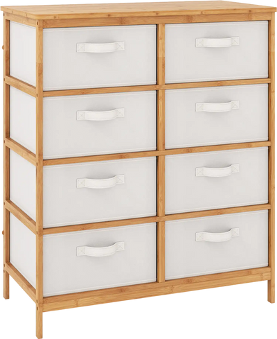 Costway 8-Drawer Bedroom Dresser with Removable Fabric Bins 70076313 New