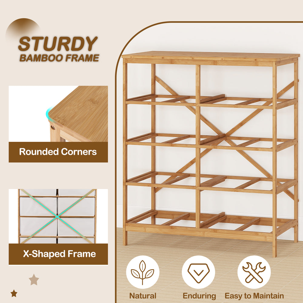 8-drawer dresser with removable fabric bins, sturdy bamboo frame, and rounded corners for safe bedroom organization.
