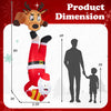 Climbing Santa Claus and reindeer inflatable decoration, 8 FT polyester with built-in LED lights for roof displays
