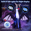 Large 8 FT Halloween inflatable ice dragon decoration with 5 LED lights and dynamic disco effects for outdoor use.