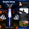Large 8 ft tall Halloween inflatable ice dragon decoration with LED lights and waterproof fabric for outdoor use.