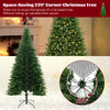 8 FT corner artificial Christmas tree with 1137 branch tips and 360 warm white LED lights for space-saving holiday.