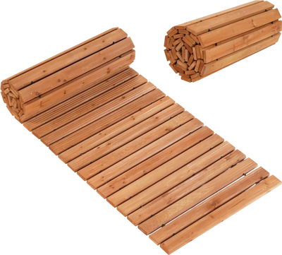 Costway 8' Wooden Garden Pathway Non-Slip Patio 55667828 New