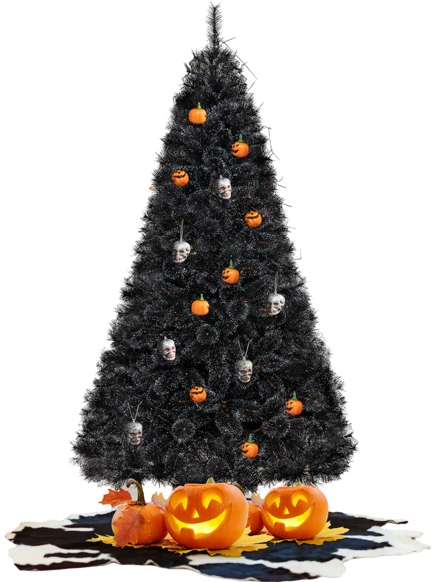 Costway Black Artificial Halloween Christmas Tree Cool White LED 34298657 New