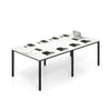 Large 8-foot conference room table with a white finish, seating up to 10 people, ideal for meetings and collaboration.