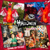 8-foot Halloween inflatable red dragon with wings and skull, featuring bright LED lights for day and night party decor.