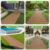 Brown 8 feet outdoor pathway boardwalk shown in backyard, park, poolside, and wedding settings for versatile use.