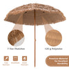 8-foot Hawaiian tiki umbrella with 7-layer thatch and durable polyester, perfect for outdoor beach events and sun.