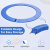 Blue 8 feet trampoline pad replacement with fixing straps, featuring a foldable design for easy storage and.