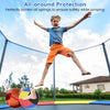 Multicolor 8 feet trampoline pad replacement safety pad, featuring edge-to-edge protection and elastic straps for.