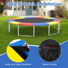 Multicolor 8 feet trampoline safety pad with elastic straps and hook and loop fasteners for secure installation.