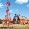 8 Feet Windmill Metal Ornamental Wind Wheel Weather Resistant-Red - Gallery View 1 of 10