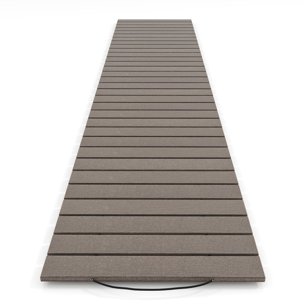 8 ft outdoor garden pathway with weatherproof HDPE, non-slip surface, and rustic wood-grain design for versatile use.