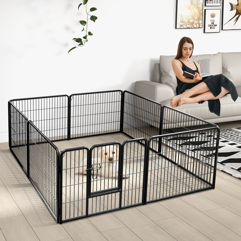 8 Panel 24 Inch Height Pet Fence Indoor Outdoor-24 inch - Gallery View 1 of 10