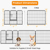 8-panel 24-inch height pet fence with door, ideal for indoor and outdoor use, designed for puppies and small dogs.