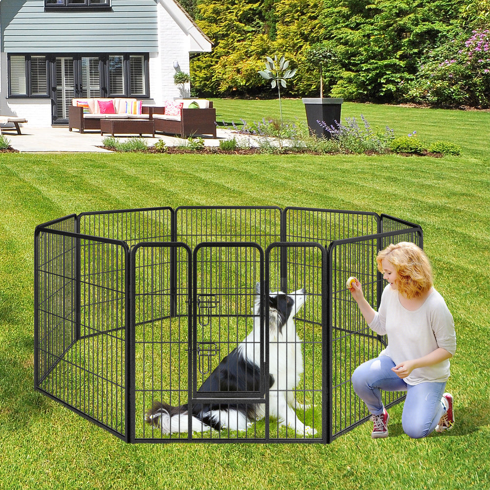 8 Panel 32 Inch Height Pet Fence Indoor Outdoor-32 inches - Gallery View 1 of 9