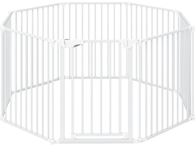 Costway 8-Panel Extra Wide Adjustable Pet Safety Gate Auto-Close Door 78249292 New