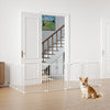 8-Panel Extra Wide Baby Gate Adjustable Pet Safety Fence with Auto-close Door-White - Gallery View 1 of 10