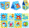 8-Piece Educational Interlocking Baby Play Mat with Animals and Numbers