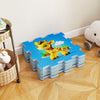 Colorful interlocking baby play mat featuring a giraffe design, made of thick EVA foam for safe, interactive play.