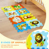 Colorful 8-piece interlocking baby play mat featuring animal shapes, promoting cognitive development and safe playtime.