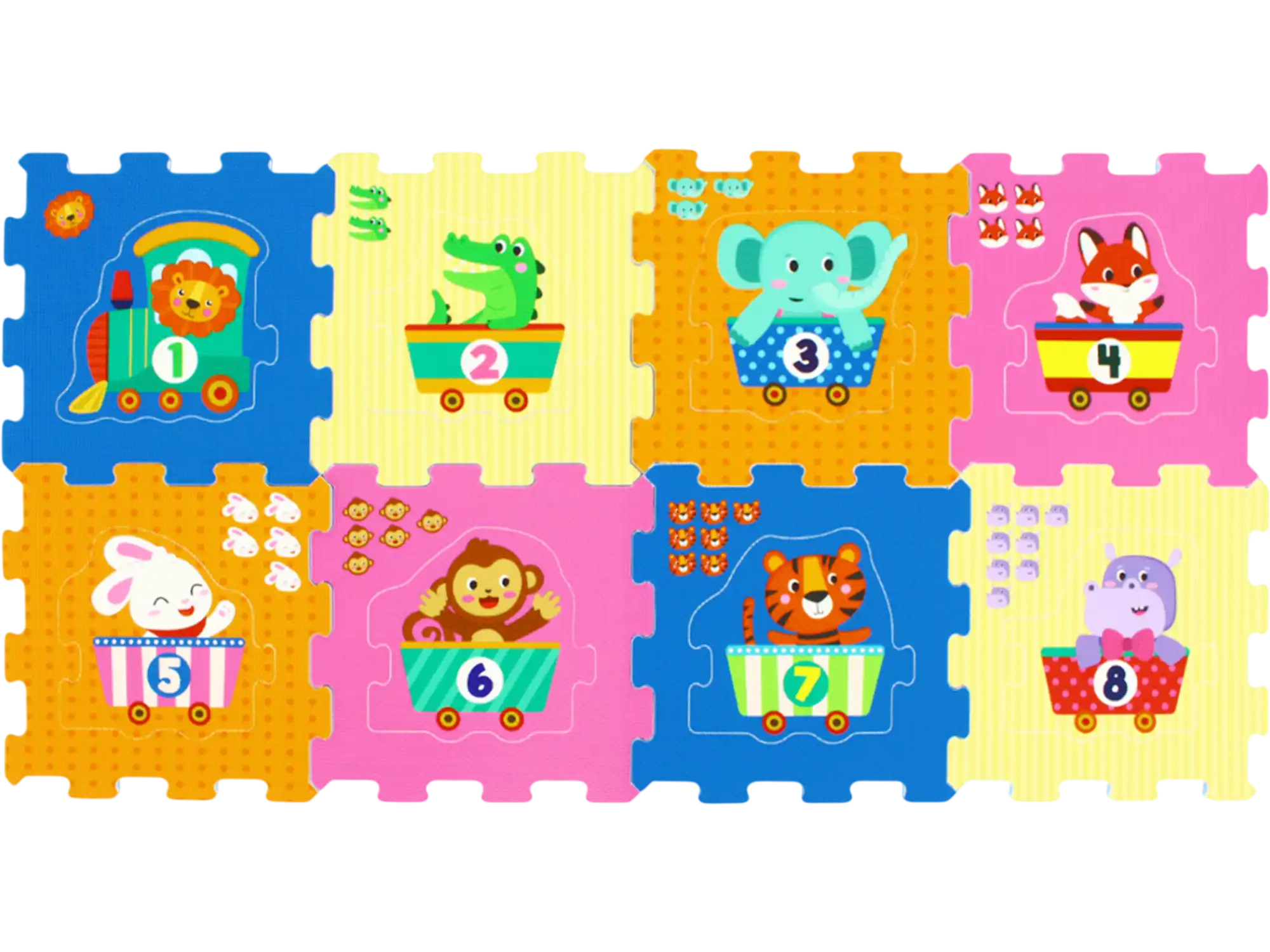 Costway 8-Piece Interlocking Baby Floor Puzzle Tiles Educational Numbers 21350376 New